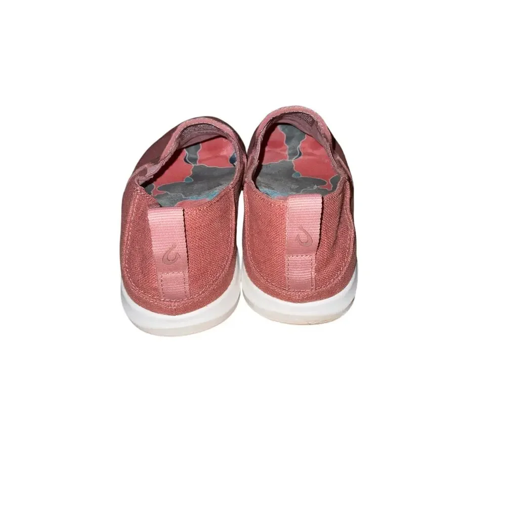 Olukai Hale'iwa Olona Pink Coral Slip On Cedar Sneaker Size 7